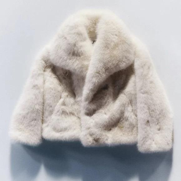 ZARA SHORT FAUX FUR JACKET ZW COLLECTION - Picture 5 of 5